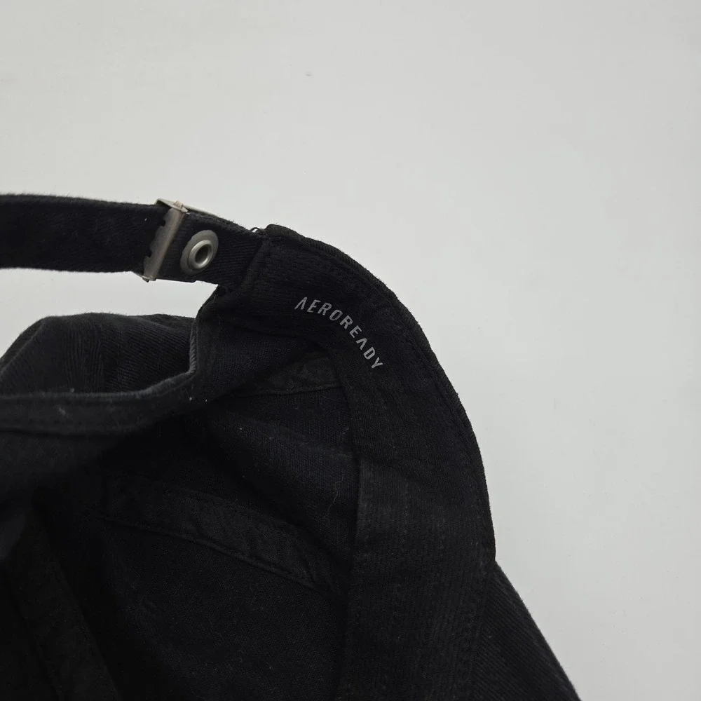 Adidas Strapback Hat Baseball Cap Black Embroidered Logo Cotton‎ OSFA